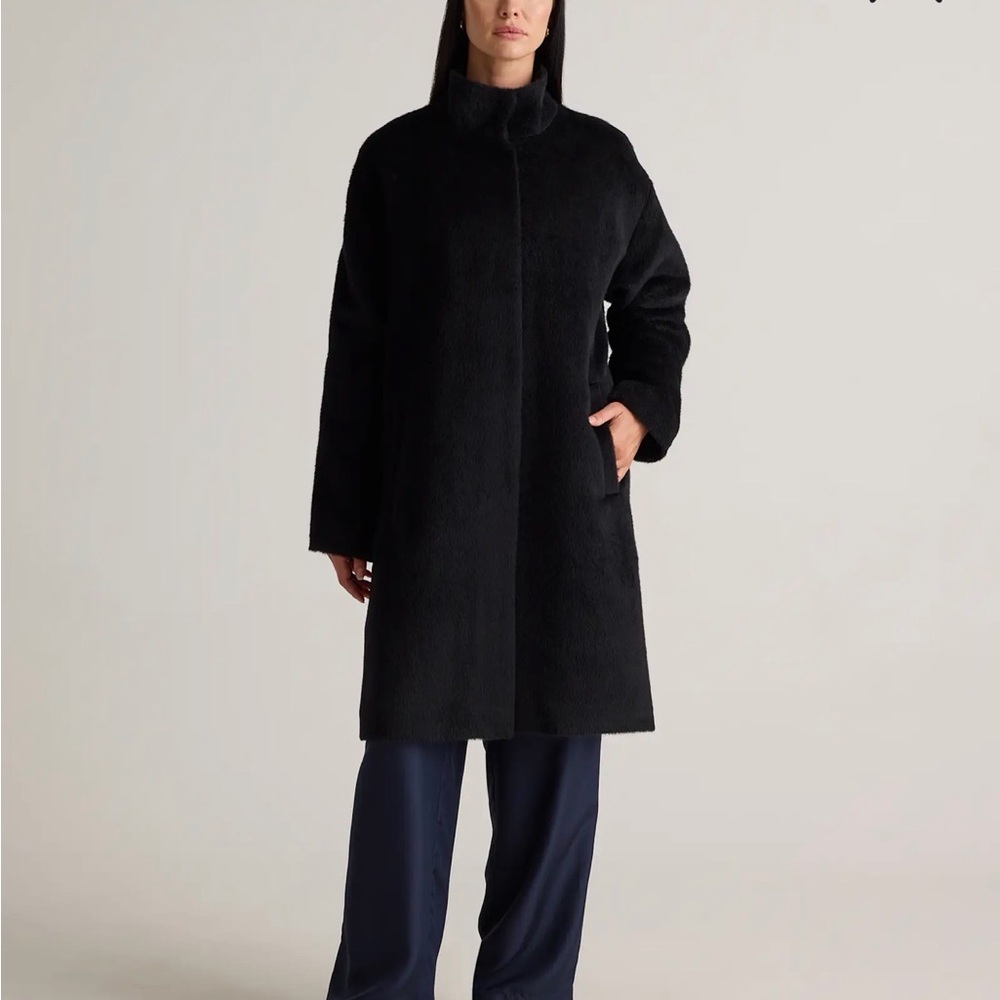 Quince Alpaca-Wool Stand Collar Coat